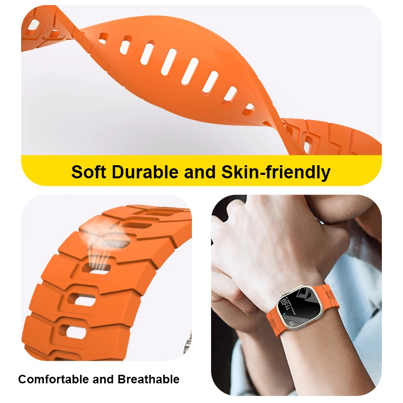 Silicone Strap For Apple Watch Band Ultra 2/1 49mm Series 9 8 7 45mm Sport soft Bracelet iWatch 6 5 4 3 SE 44mm 42mm Belt Correa