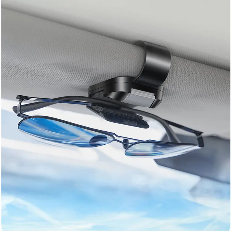 1pc abs preto branco carro óculos de sol clipe viseira de sol titular clipes de armazenamento estável cabide acessórios interiores do carro