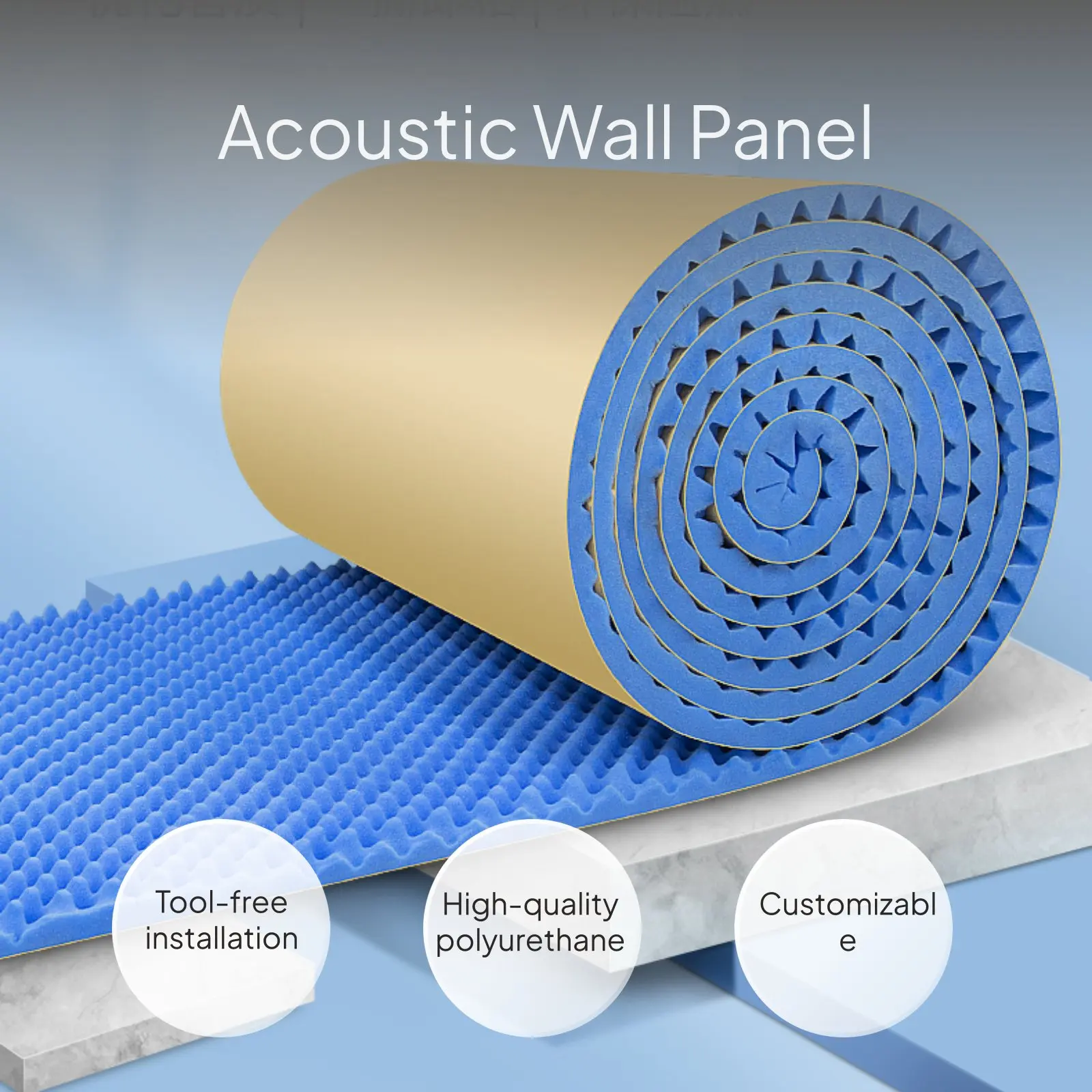Autocollant mural de réduction de bruit de panneau acoustique de mousse insonorisée