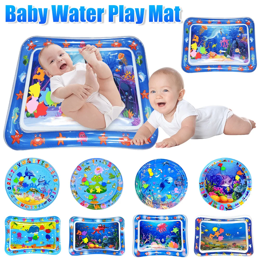 Baby Water Play Mat Inflatable Tummy Time Mat Cushion PVC Infant Toddler Water Pad For Kids Toddlers Baby Toys Water Play Mat