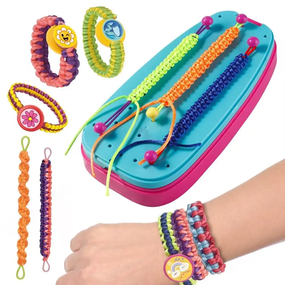 Kit de Tejido de Pulseras con Cuentas para Manualidades Educativas, Juguete de Cadena de Joyería para que los Niños Creen Pulseras de la Amistad Únicas