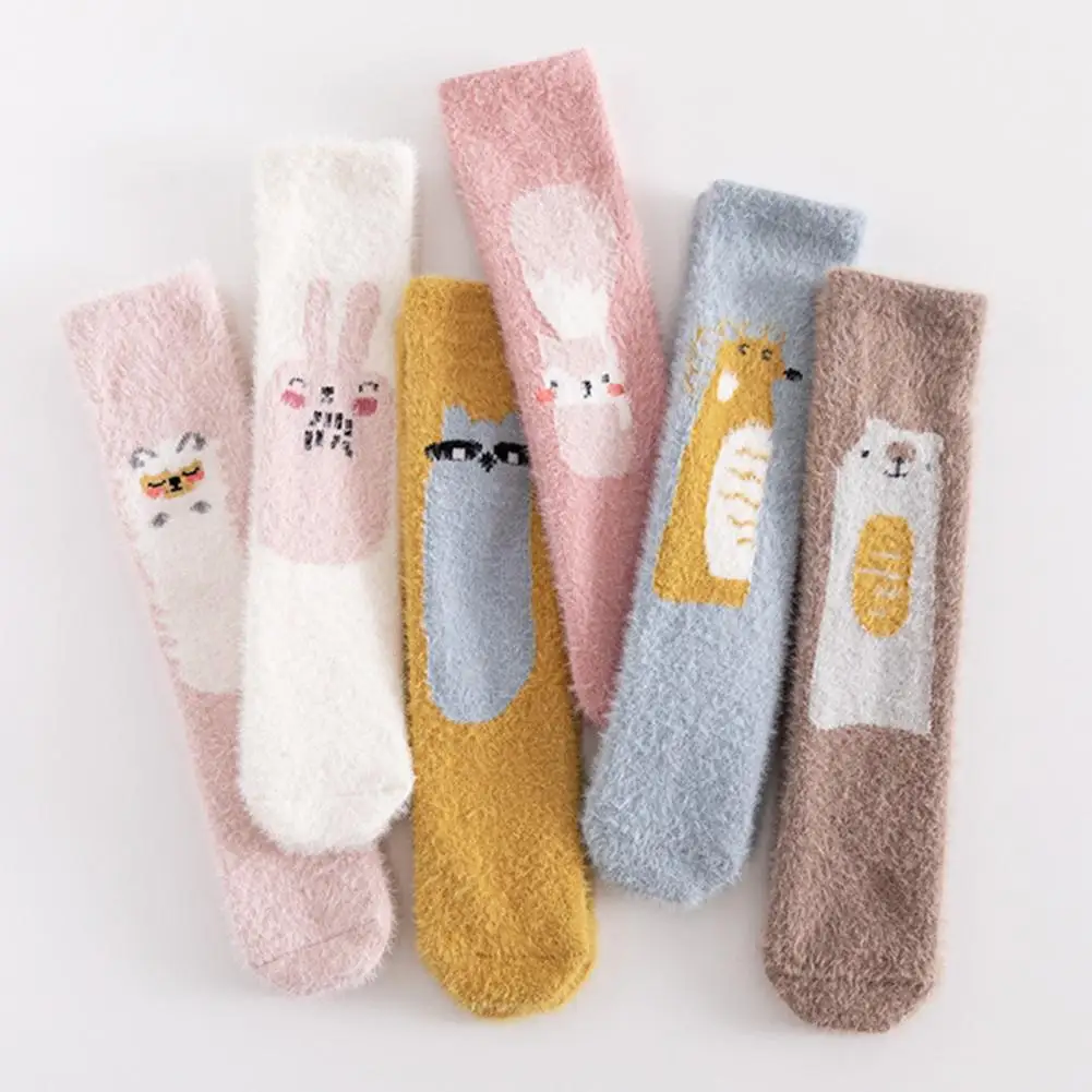 Floor Socks Warm-keeping Super Soft Cartoon Pattern Feet Warmer Newborn Knee Long Cartoon Socks Baby Socks for Dorm