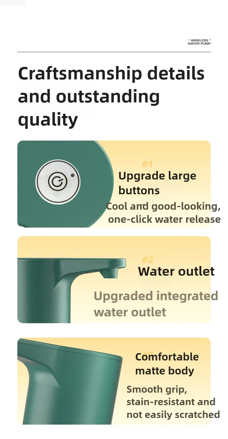 3,7 В автоматический диспенсер для бутилированной воды, электрический водяной насос, универсальные диспенсеры для воды, розетка в один клик, беспроводной дом, открытый