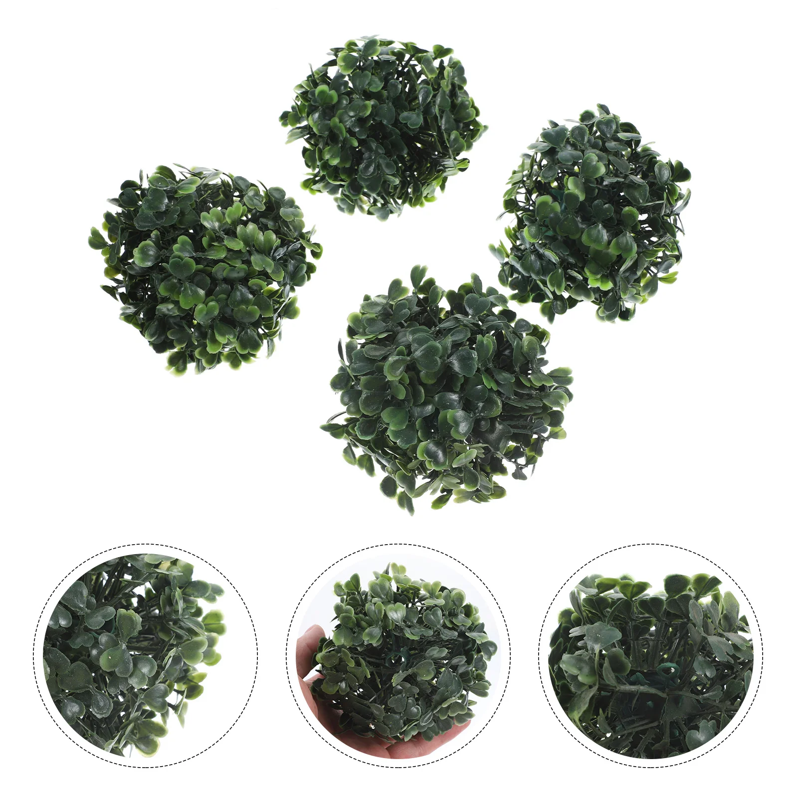 

4 Pcs Simulated Milano Ball Artificial Grass Simulation Plant Topiary Filler Silk Flower Fake balls Faux