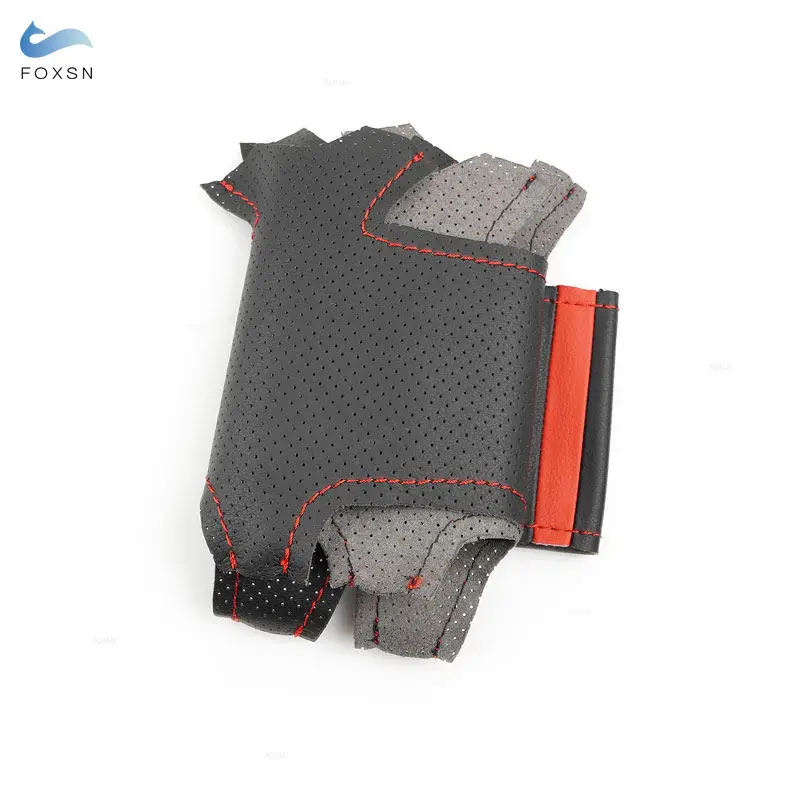 For Honda CR-V CRV 2002 2003 2004 2005 2006 Car Steering Wheel Microfiber Leather Cover Fabric With Red Line Strip Accessories