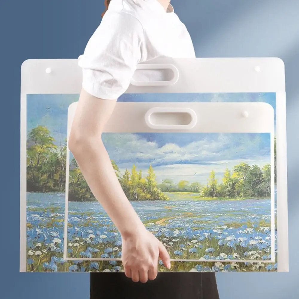 A2/A3/A4 File Folder Four Layers Waterproof Painting Paper Storage Bag Portable 4K/8K/16K Drawing Paper Collection Book