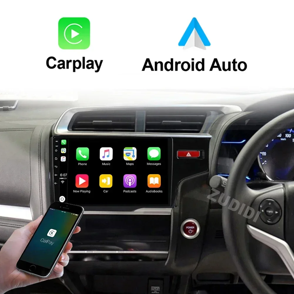 9\'\' Android Car Radio For Honda Fit Jazz 2013 2014 2016 2018 Stereo GPS Navigation Multimedia Player Screen Head Unit Tuning