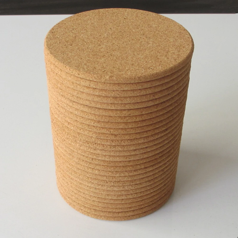 

6PCS Cork Coasters Round Cup Mats Lightweight 05cm Thick Insulation AntiSlip HeatResistant Waterproof Desk Kitchen Home