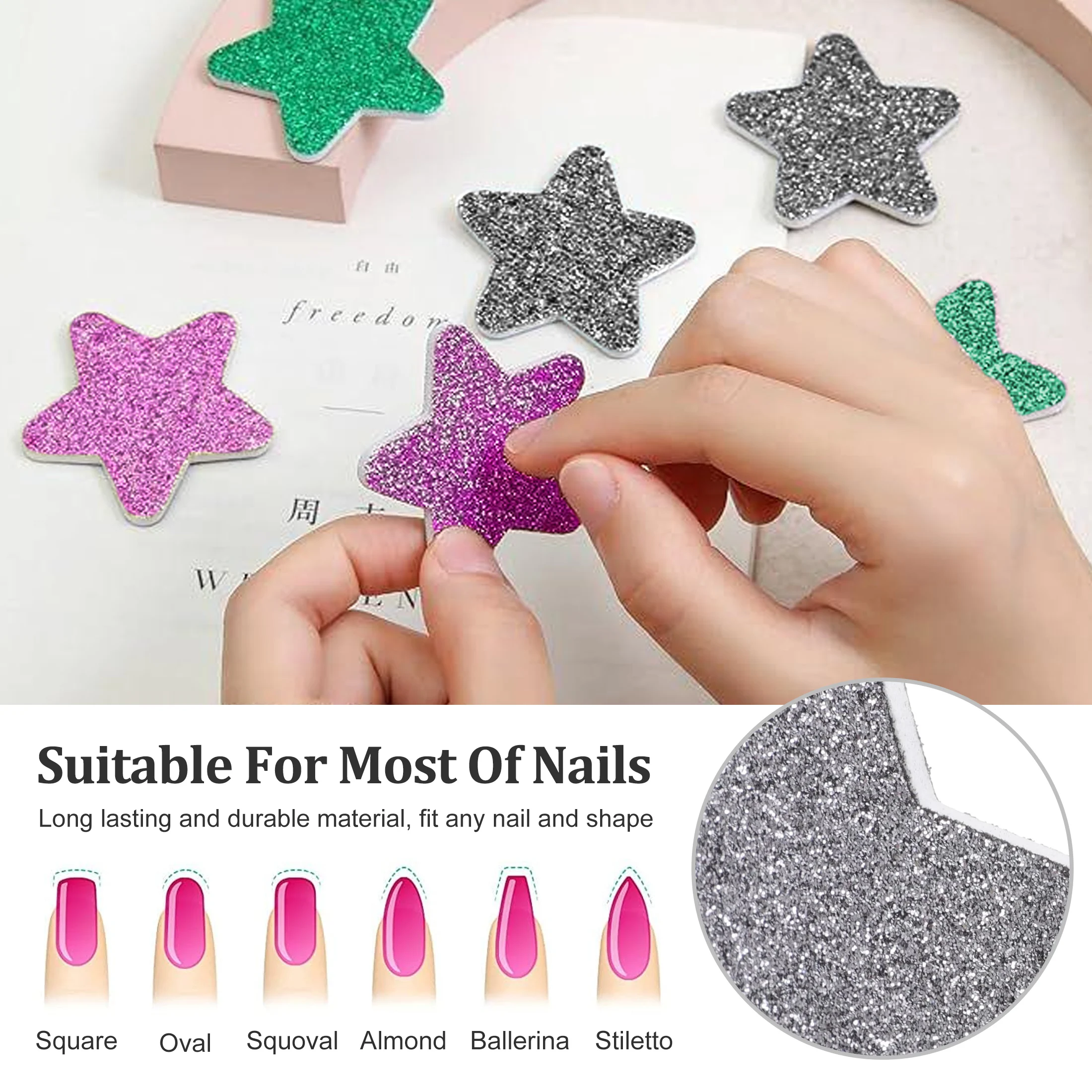 20 stks Kerst Nagelvijl pentagram Ontwerp Nail Art Bestanden Gel Nagelpolijstmachine Professionele Pedicure Manicure Hot Koop Nail Gereedschap