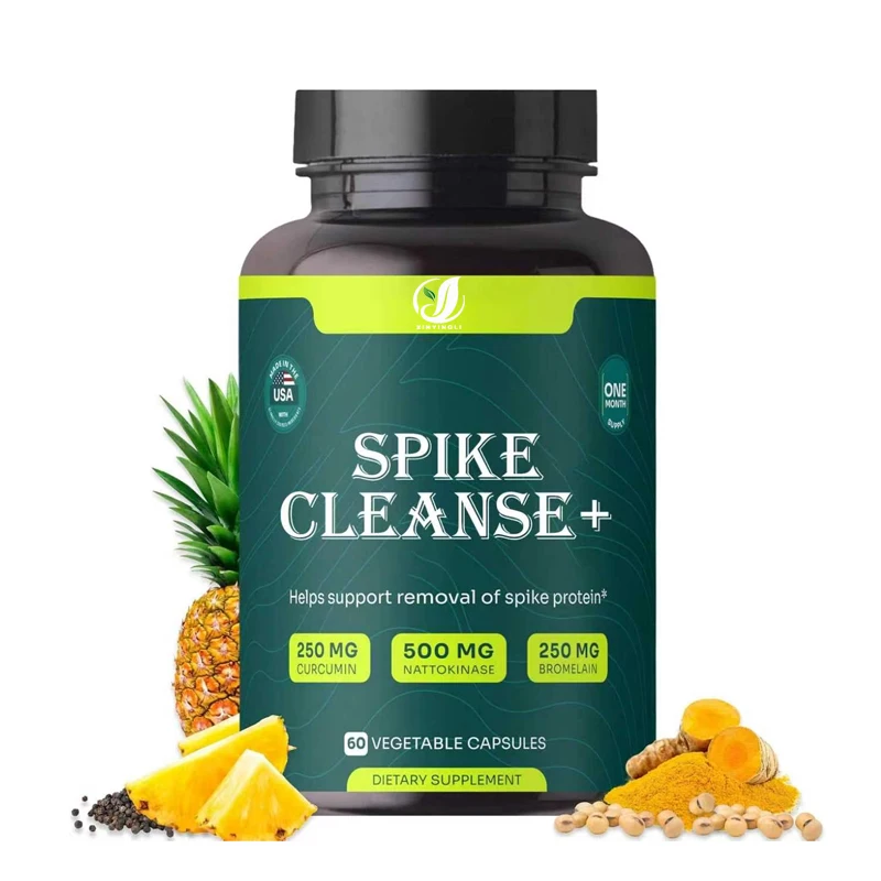 Spike Protein Cleansing | Nattokinase 500mg, Bromelain 250mg, Curcumin 250mg, Supports Immune Balance