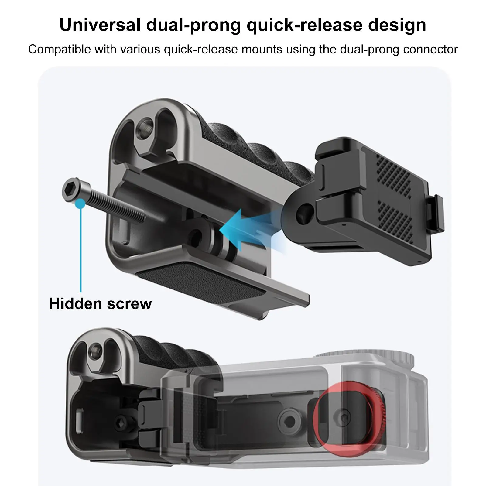 Für DJI Osmo Action 5 Pro / 4 / 3 PULUZ Kamerakäfig-Erweiterungsadapter aus Metall mit Griff – Detail 5