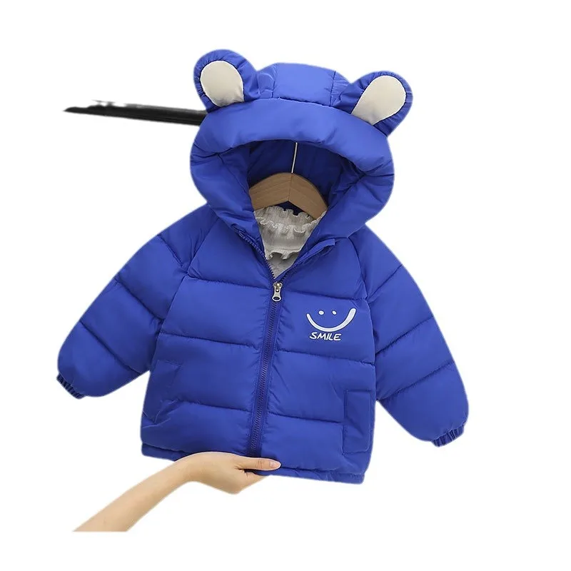 2024Spring, Autumn and Winter New Boys and Girls Korean Style Children\'s Thermal Cotton Coat down Cotton-Padded Jacket