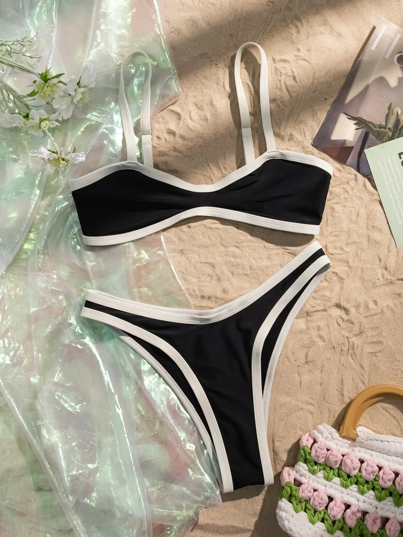 

sexy white black patchwork micro bikinis sets two pieces swimsuit Brazilian bathing suit swimwear swimming suit