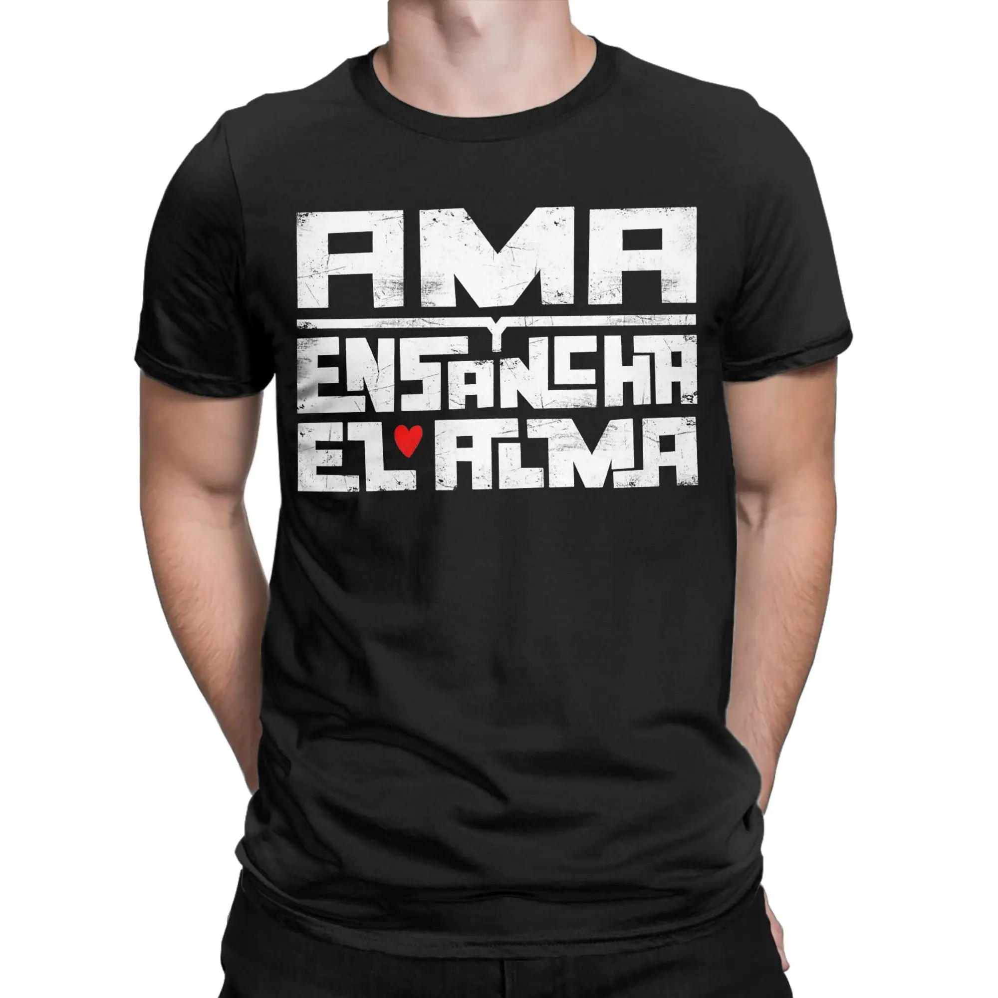 Crazy ama y ensancha el alma extremoduro camiseta para homem tripulação pescoço algodão t camisas de manga curta camiseta impressa topos