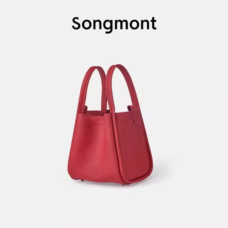 Songmont Mountain Pine Medium Size Vegetable Basket New Version Lock Buckle New Style Water Bucket Bag Large Capacity Handbag El