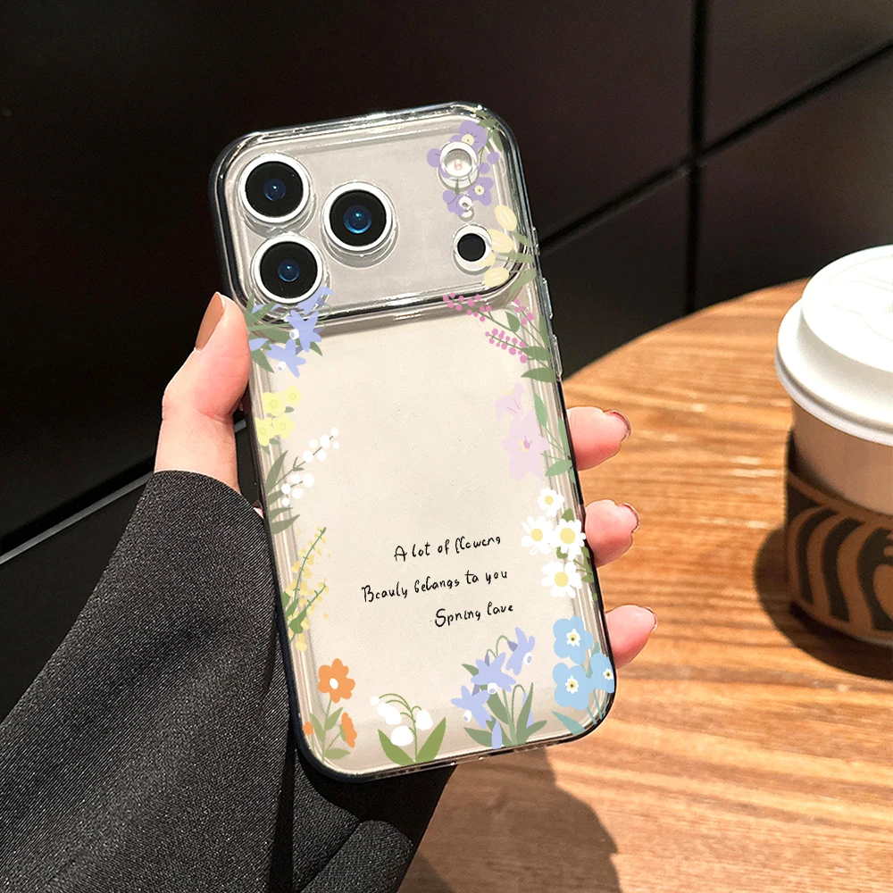 Wildflower Botanical Border Clear Phone Case For Xiaomi Redmi Note 14 Pro 13 12 Note 11 10 Pro + 13C 5G 4G Soft Shockproof Cover view 6