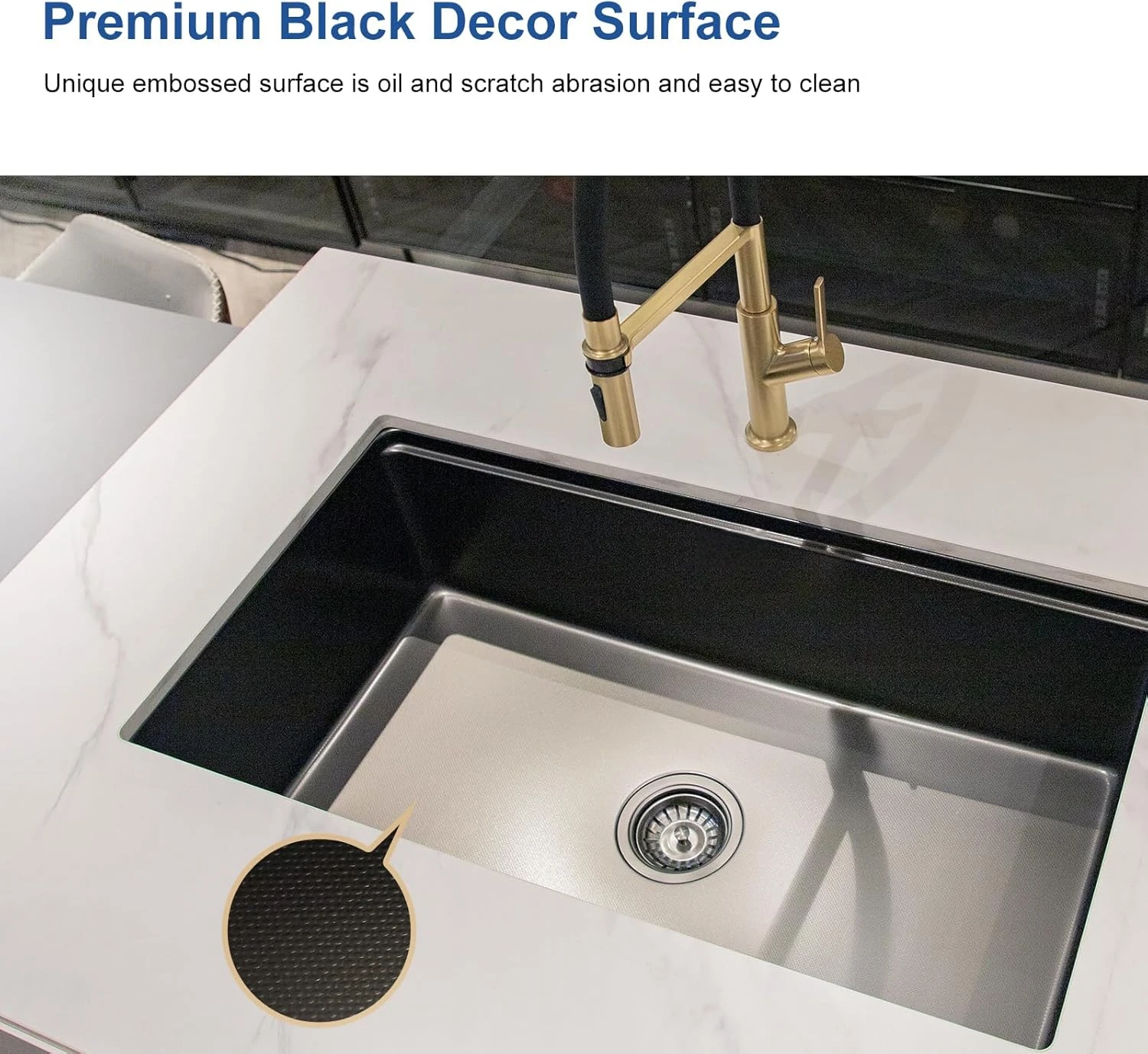 Multifuncional Avaplatos Utility Farm Undermount Single Bowl Stainless Steel Handmade Black Finish Kitchen Sink