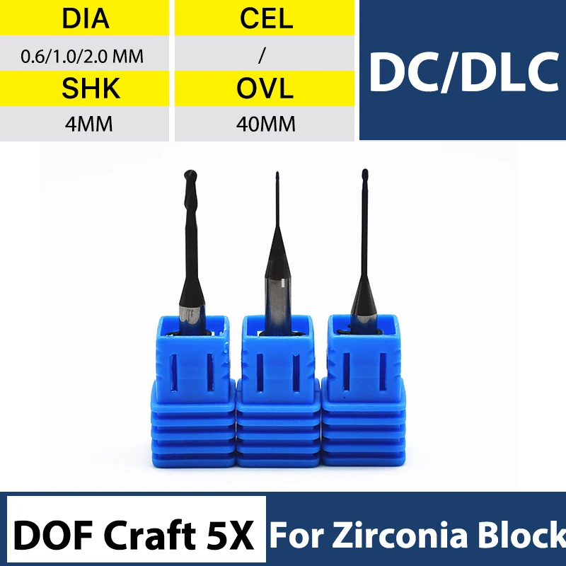 

DOF Craft 5X Coating DC/DLC Milling Bur For Zirconia blocks