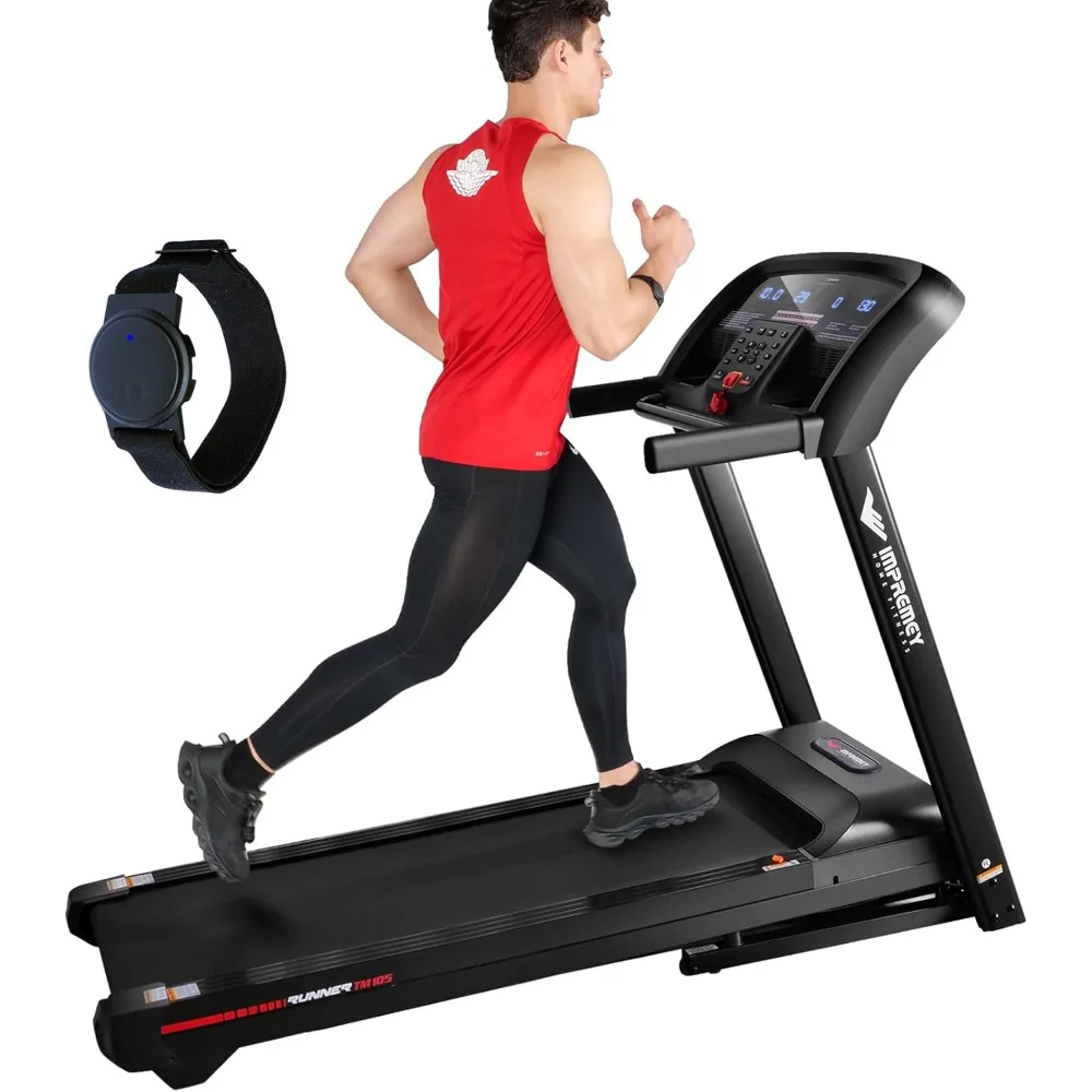 

Folding Treadmill with Auto Incline 15%, 3.5HP, 350 Lb Capacity, 11 MPH, 50" x 19" Ultra Large Running Area