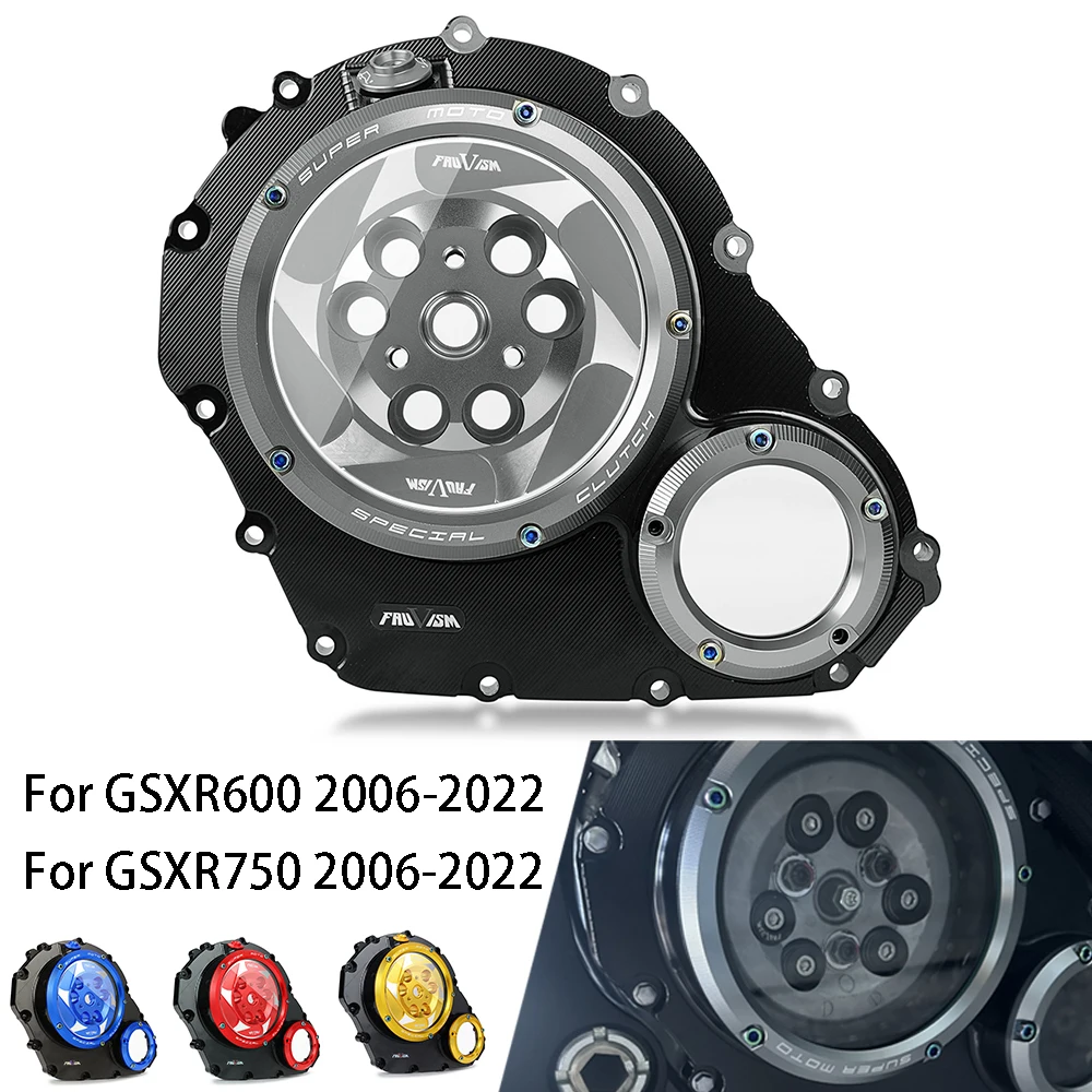 GSXR600 GSXR750 Clear Clutch Cover Guard Gasket Protector For SUZUKI GSXR GSX R GSX-R GSXR 600 750 2006 2007-2020 2021 2022