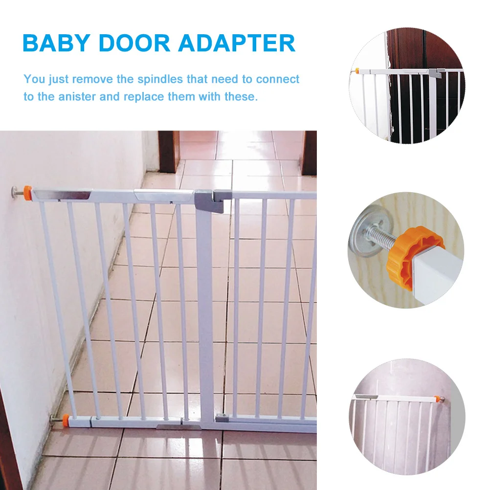 

8 шт., болты для лестничных ограждений, адаптер для детских ворот, стальные стержни шпинделя, фурнитура для ворот под давлением из АБС-пластика, защита стен, без отверстий