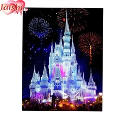 Diy Diamond Painting Abstract firework castle Full Round Square Rhinestone Mosaic Wall Picture Home Decoration Birthday Gift