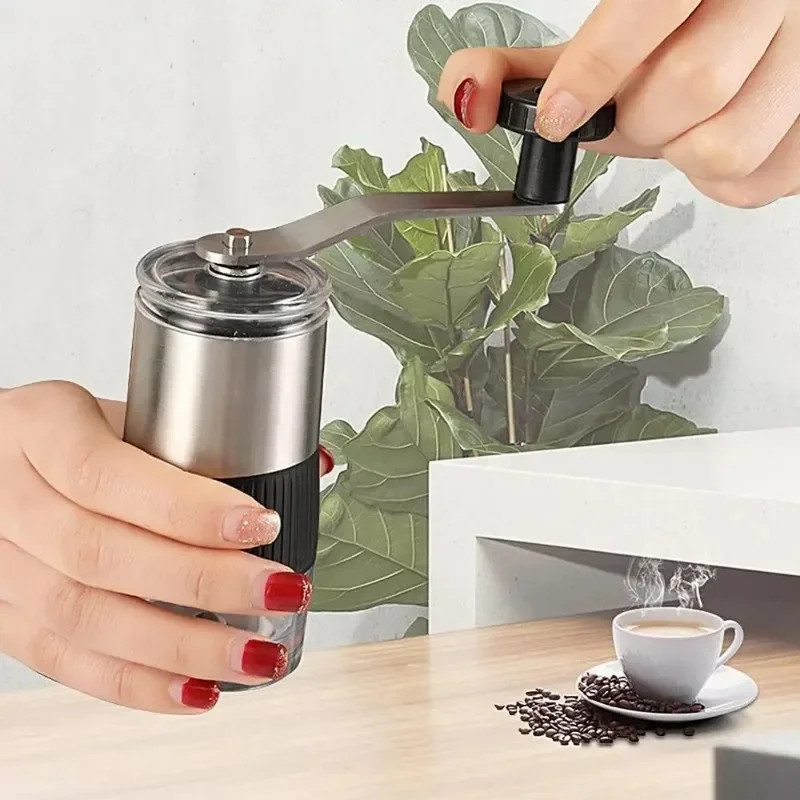Manual Coffee Grinder Ceramic Burr Mill Hand Crank Household Crusher Coffee Bean Tools Portable Hand Coffee Machine Grinder - Image 3