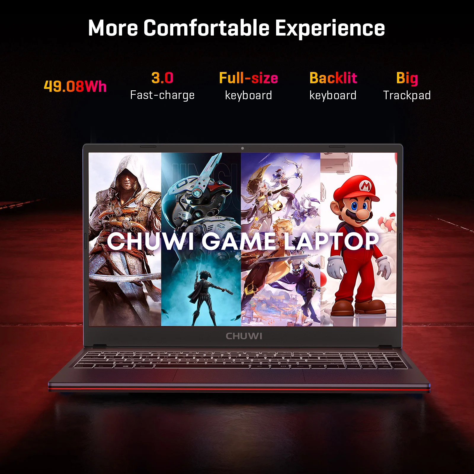 CHUWI CoreBook XPro Laptop Gaming, komputer Notebook SSD 15.6 "layar FHD 512" Intel i5-1235U 10 Core