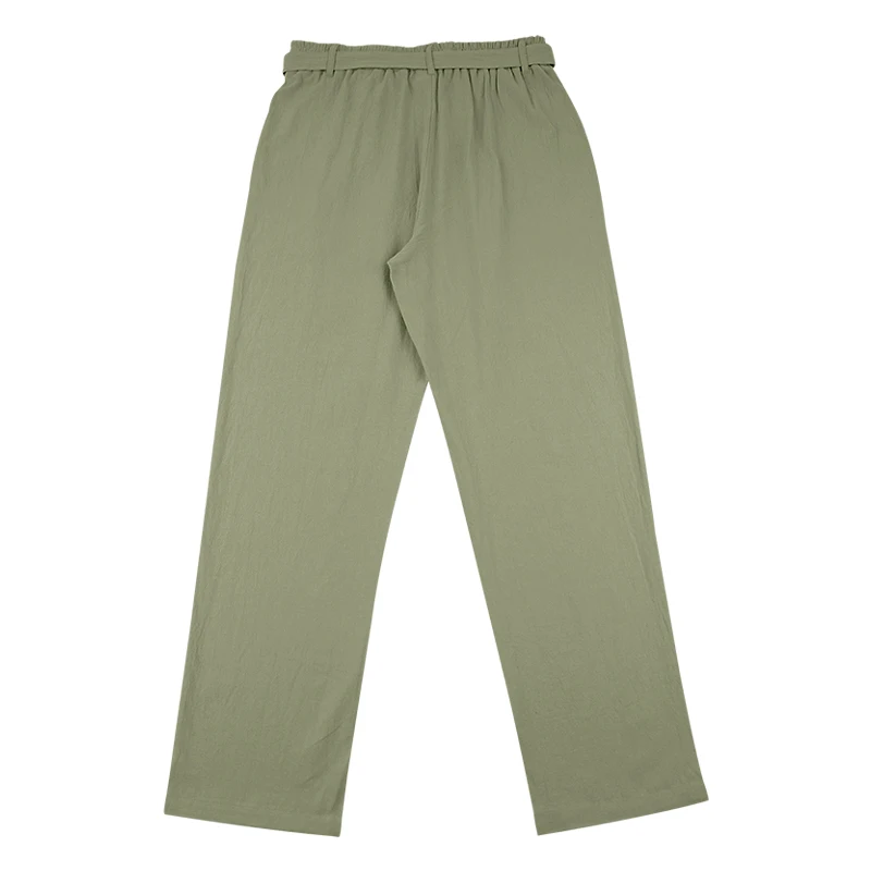 Herrenhose aus atmungsaktivem Leinen mit geradem Bein und elastischem Bund, lässige Urlaubshose für den Strand. – Detail 25