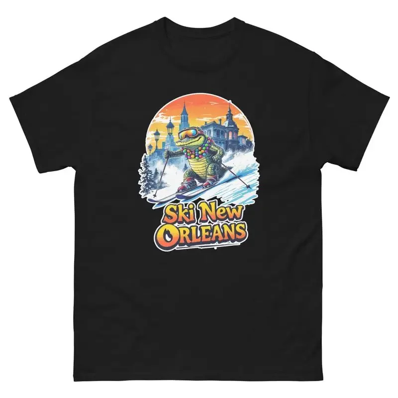 Ski New Orleans Alligator Skiing Skier Animal T Shirt