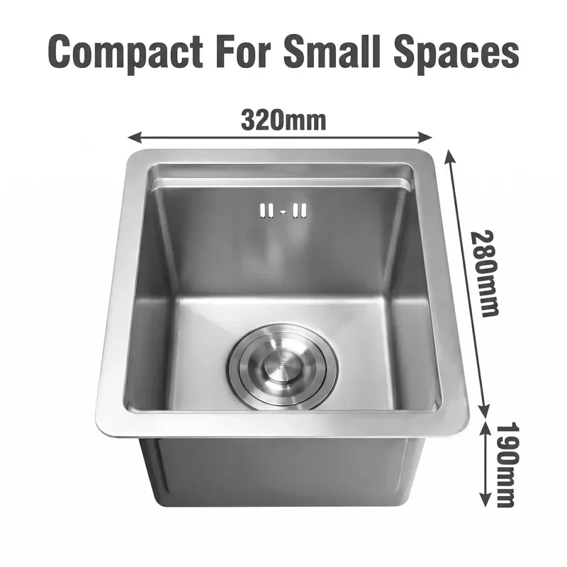 RV Caravan Marine Parts SS 304 Stainless Steel Lightweight Kitchen Sink Black RV Interior Accessories