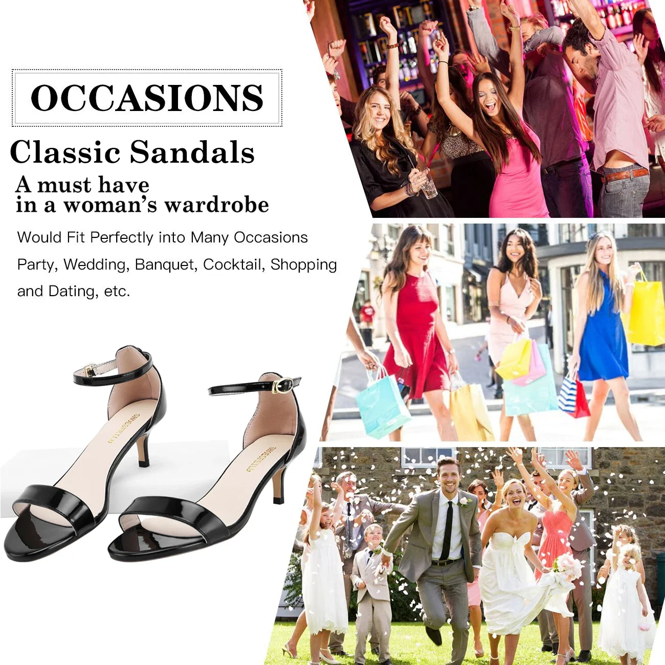 Women Sandals New 2024 Sexy Pumps Summer 5cm Low Heels Open Toe High Heels Ankle Strap Sandal Stilettos Dress Lady Wedding Shoes