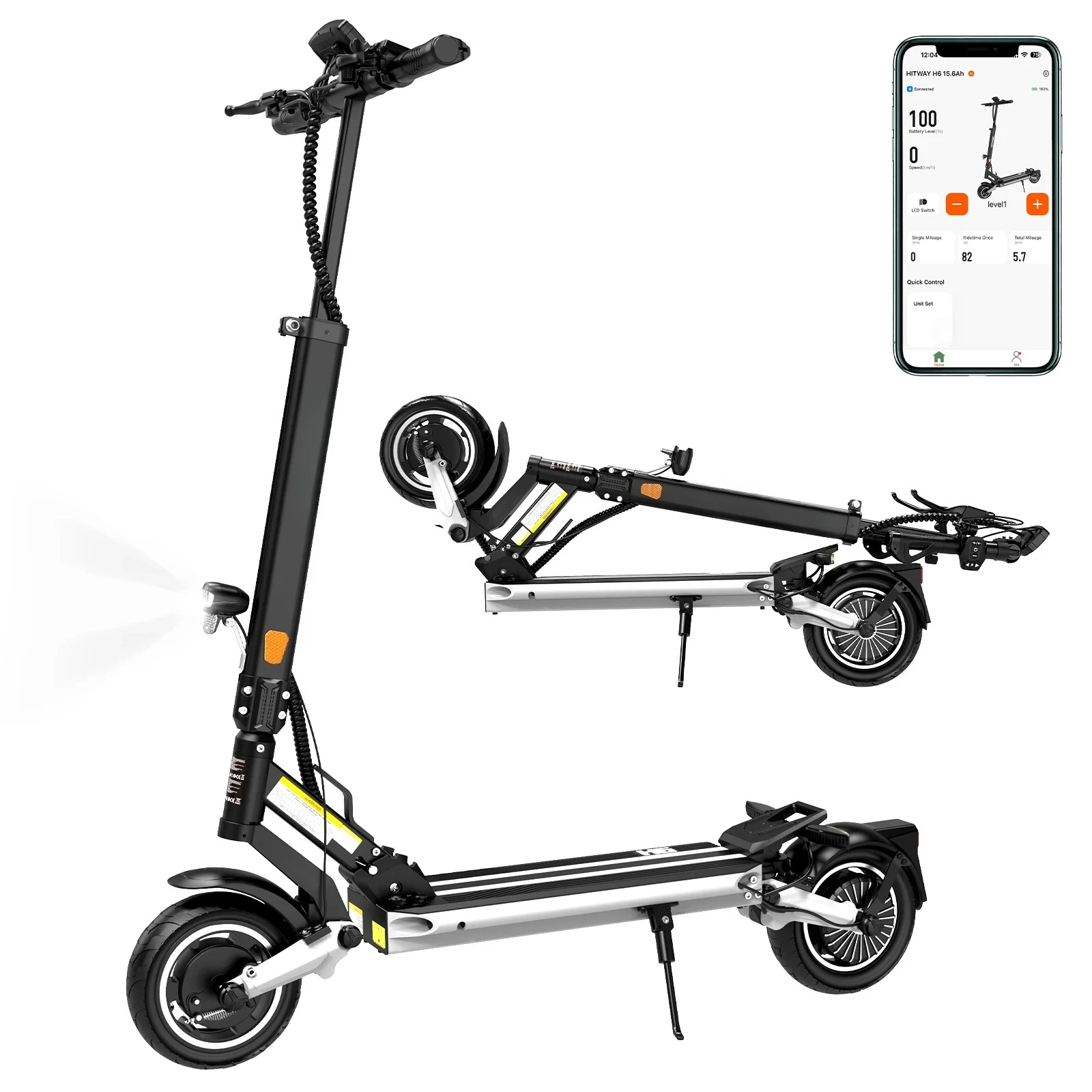 

HITWAY H6 Folding Electric Scooter, 48V 15.6Ah Battery, 8.5-Inch, App-Controlled E-Scooter, CE Certified Wholesale Europe & UK
