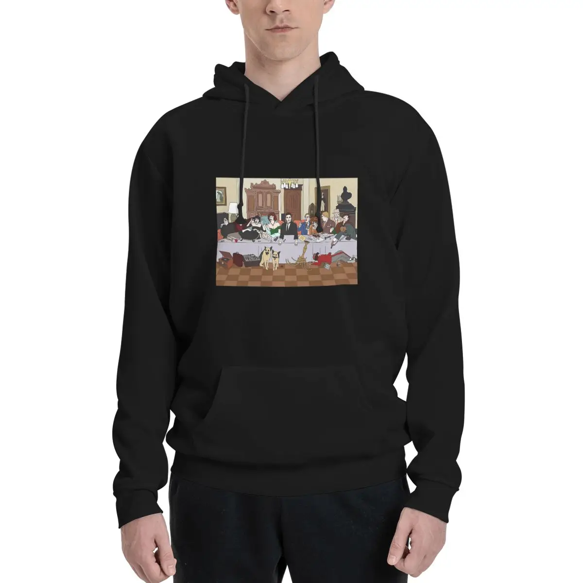 Sweat à capuche en polyester pour homme, The Last Supper At Boddy Mansion, Warm Dif Colors