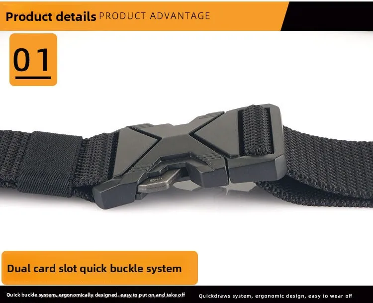 Herren-Taktikgürtel aus Nylon-Canvas, leicht, vielseitig einsetzbar, militärischer Herren-Gürtel, verstellbar, mit Schnellverschluss, Sportgürtel, 125 cm. – Detail 6