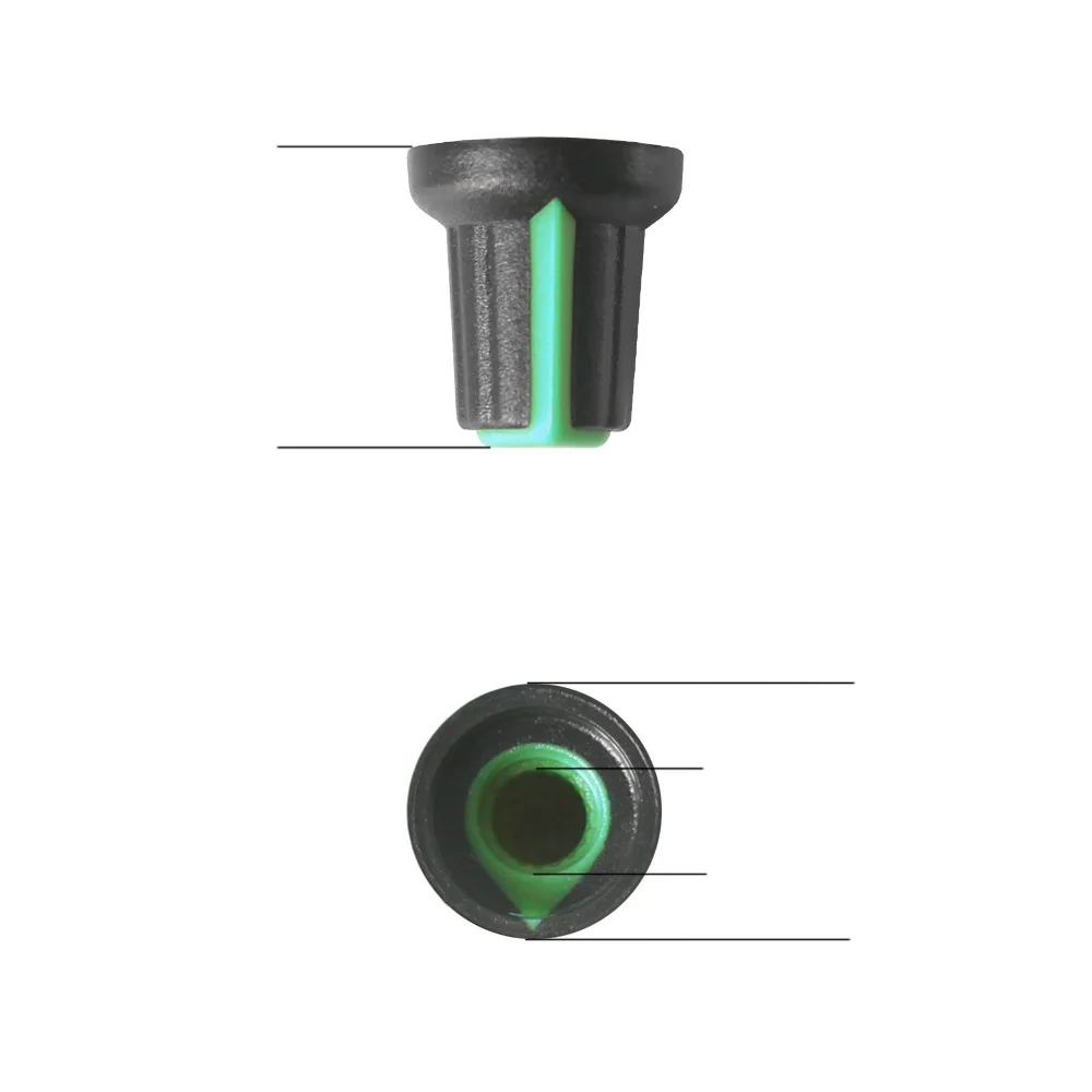 Potenciómetro cónico rotativo lineal WH148, 5 piezas, con perillas AG2 verdes, 3 pines, 1K-1M Ohm, resistencias variables, tuercas y arandelas de