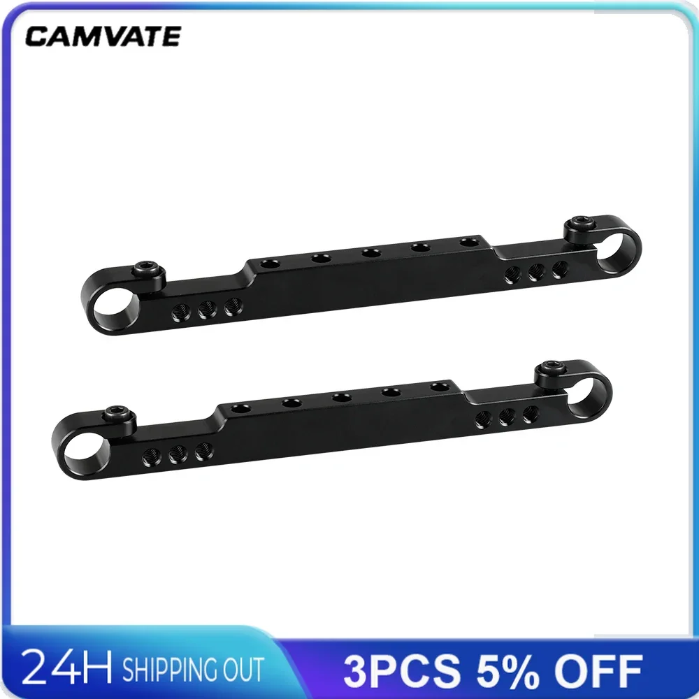 Поперечная штанга CAMVATE 200 мм с адаптером 15 мм и монтажными точками 1/4 и 3/8 дюйма для DSLR-камеры/установки клетки монитора