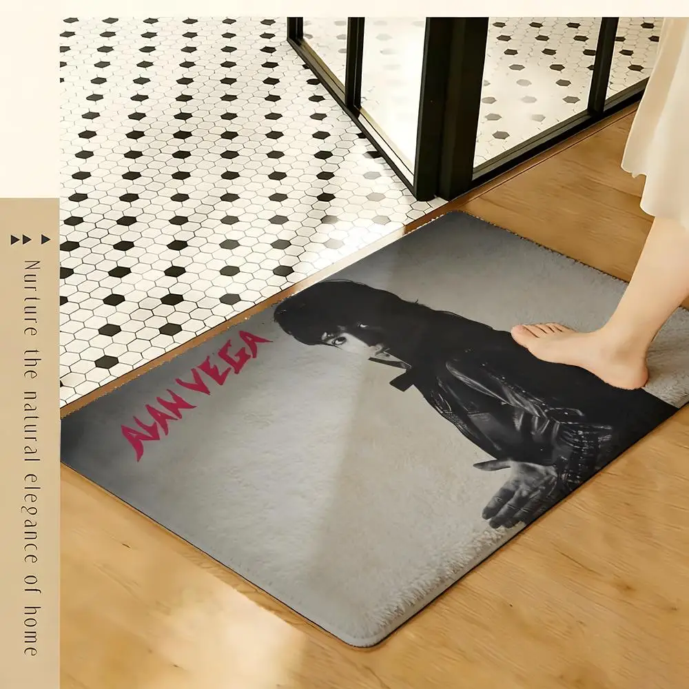 Electronic Musician Alan V-vega Floor Mat Soft Flannel Rug Non-Slip Absorbent Mat for Bathroom Bedroom Home Decor