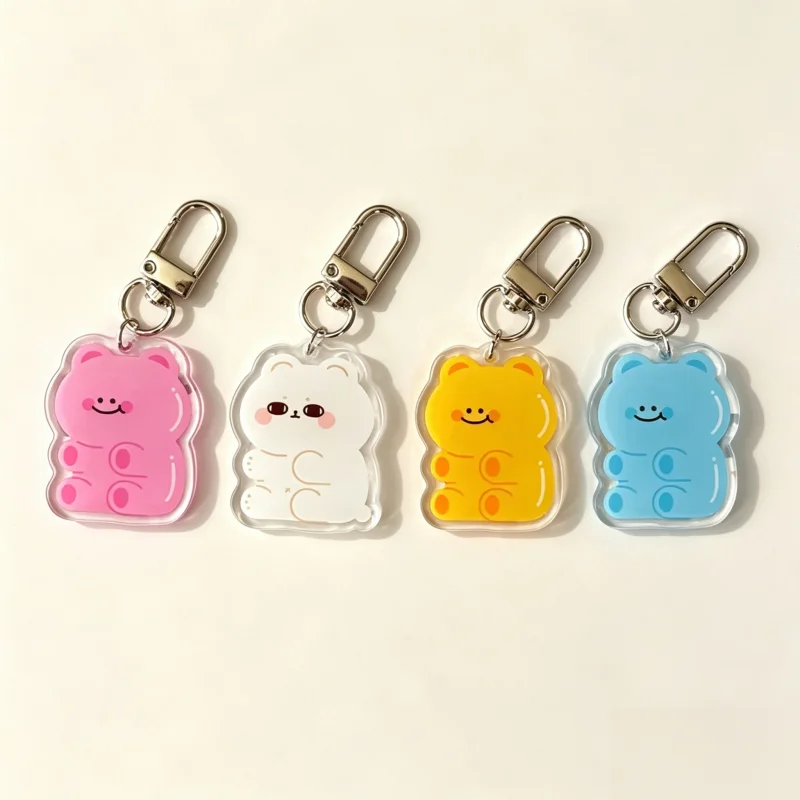 Gummy Bear Acrylic Keychain (4 cm), Mochi Bear Charm for phone, bag accessory, gifts