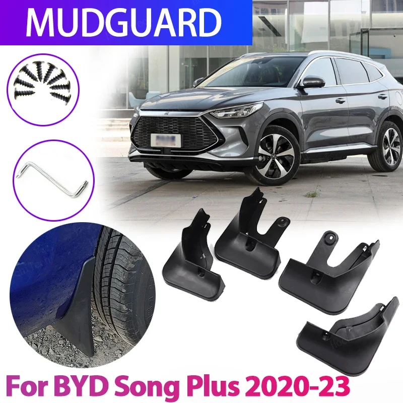 

Mud Flaps Auto Front Rear 4pcs Mudguards Special Fender Mudflaps Car Accessories For BYD Song Plus EV DM-i 2020-2023 Mudflaps