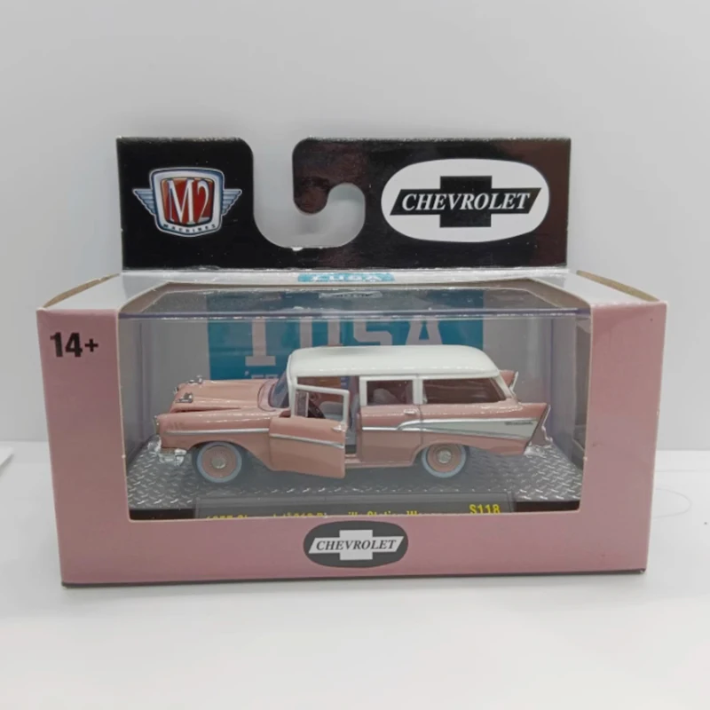 Diecast Alloy 1:64 M2 1953 Ford Crestline Victoria/1957 Chevrolet\'s 210 Beauville Station Wagon Car Model Holiday Gifts Toys