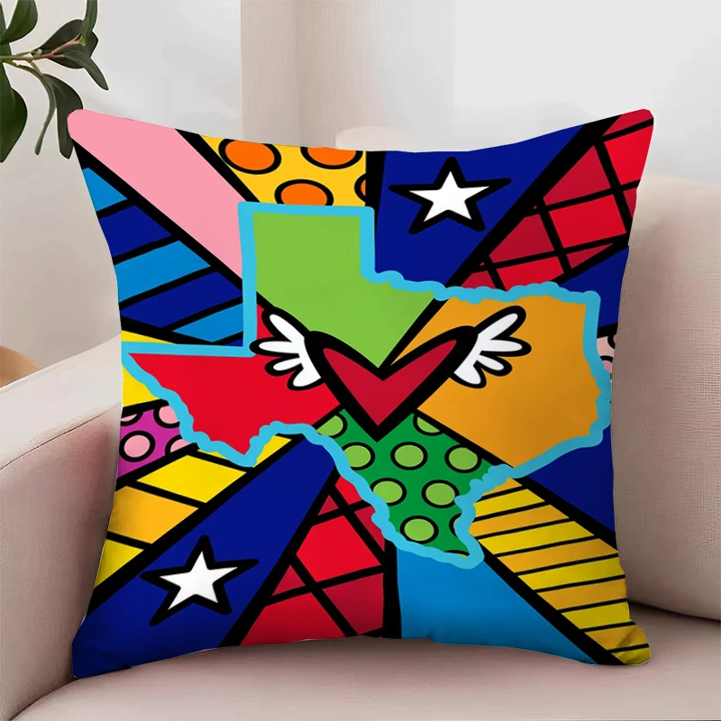 Cover for Pillow Cases Decorative B-Britto Art Covers for Bed Pillows 45x45 Cushions Cover Aesthetic Room Decoration Home Decor