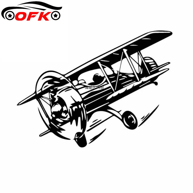 Flying Airplane Decals High Quality Fashion Car Stickers Car Decoration Personality Pvc Decals Black/white, 18cm*14cm