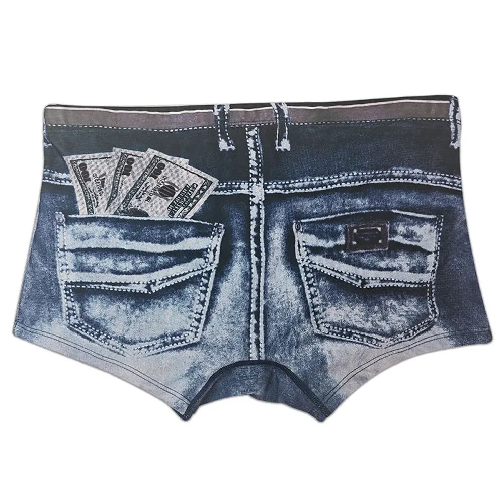 Cross-border new men's printed boxer swimming trunks elastic quick-drying breathable close-fitting swimming trunks men's UXH249