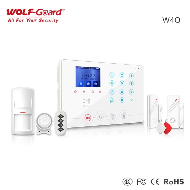 Wolf Guard SmartLife App 433MHz Smart Home 4G GSM WiFi Tuya Alarm System Wireless Burglar Security Alarm Kit tuya