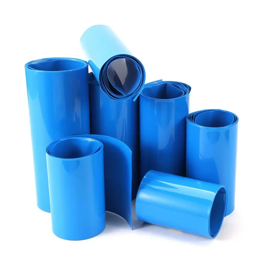 1Meter PVC Of 18650 Battery Packs Cable Sleeve Multi Size Heat Shrink Tube Blue Shrink Insulated Shrink Tubing For Production