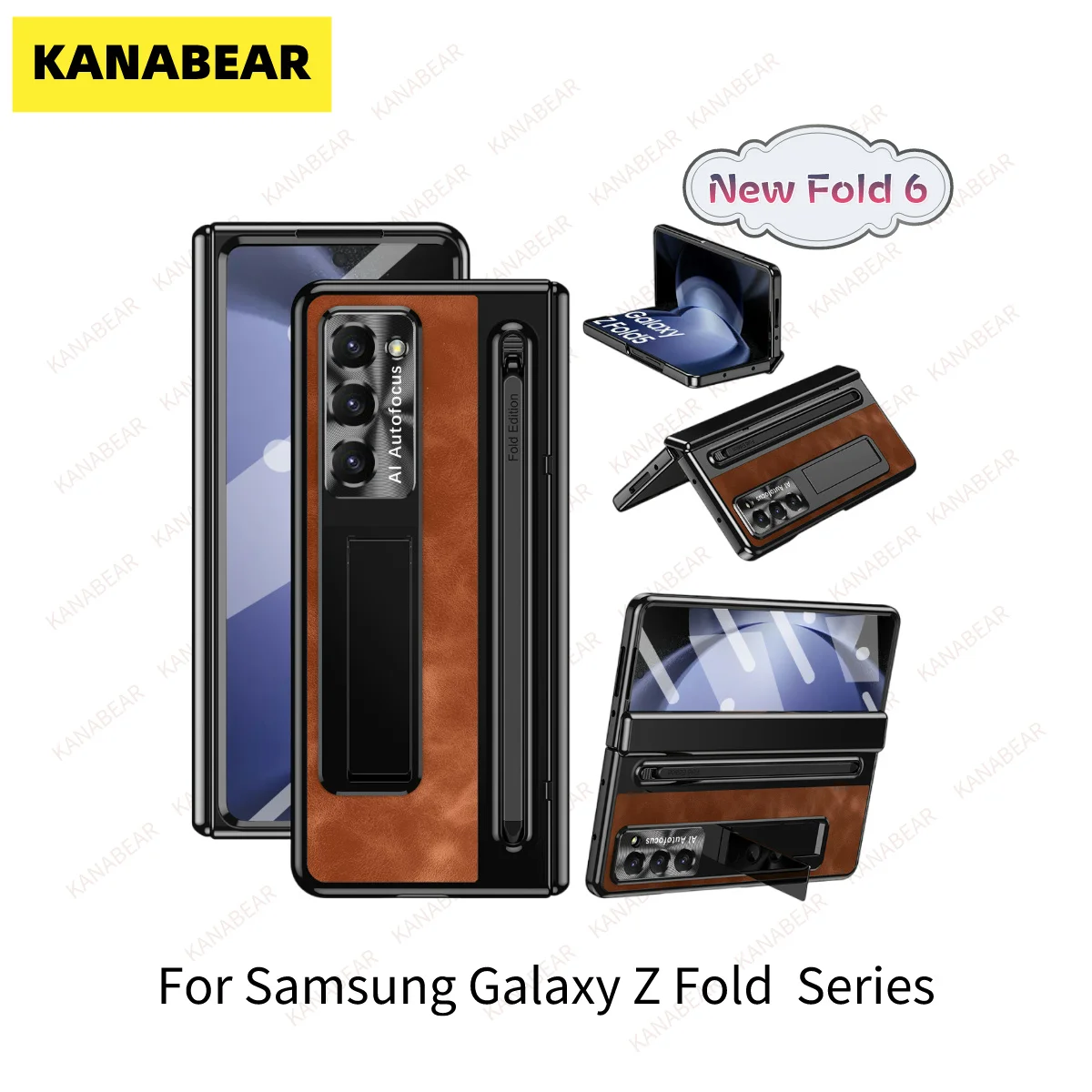 

KANABEAR Suitable for Samsung Fold6 Phone Case Fold5 Folding Official Pen Slot Case Film Integrated Full Package Protection Case