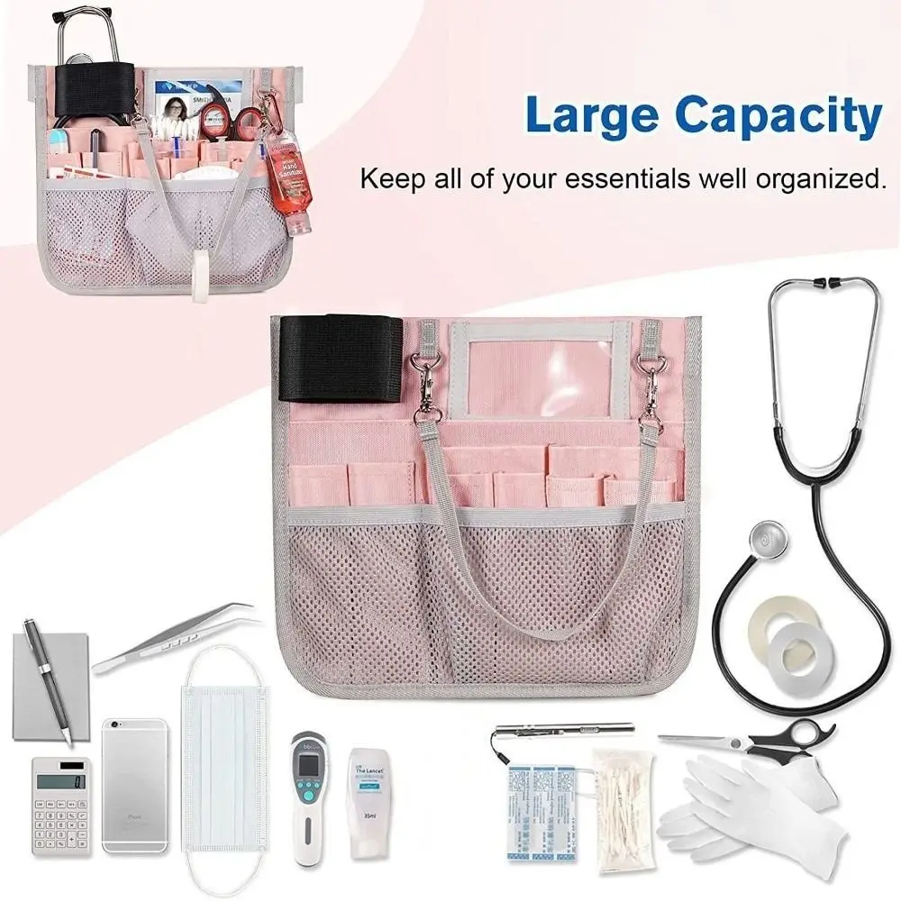 

Multi Compartment Nursing Organizer Belt Adjustable with Tape Holder Nurse Pack Apron Ergonomic Nurse Bag For Nurses