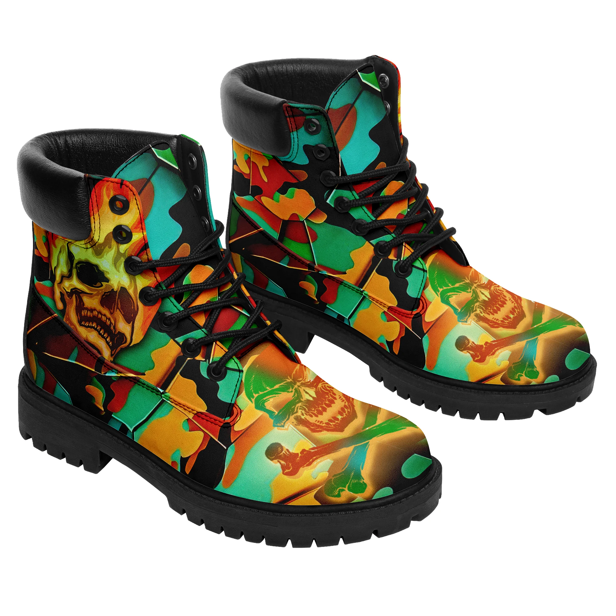 Dropshipping Print On Demand Men Women Custom Print POD Boots Halloween design Martin Boots Free Shipping