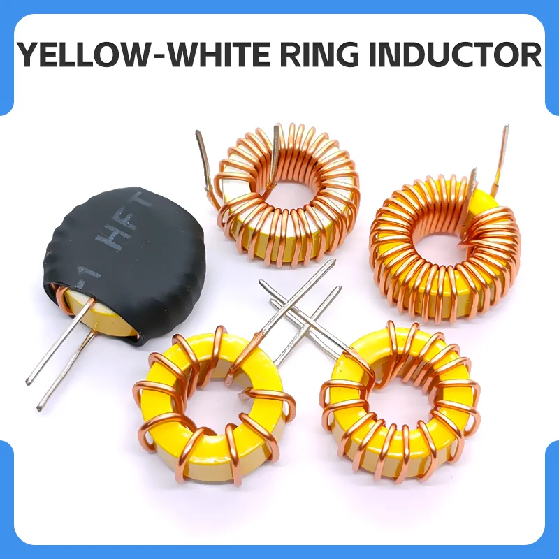 5026 47/68/100/120/150/220/330uH Yellow and White Ring 5026 Magnetic Ring Inductor Coil